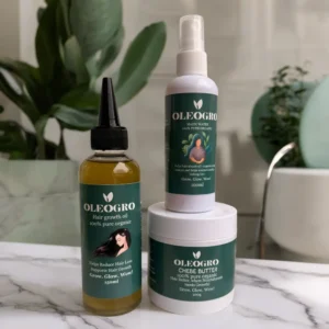 Oleogro women hair growth set with Hair Growth Oil, Magic Water and Chebe Butter