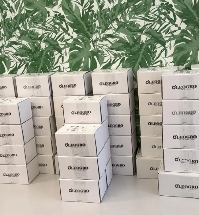 Many Oleogro order boxes prepared